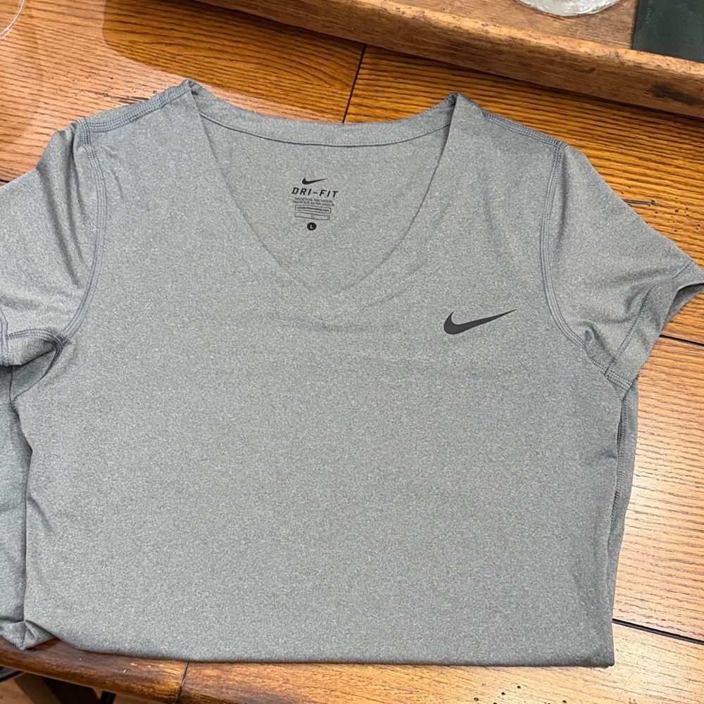 Nike Dri-FIT V-Neck Tops — Blue & Gray - Picture 5 of 5